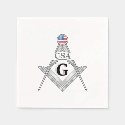 Freimaurerei-Zeichen USA Serviette (Vorderseite)