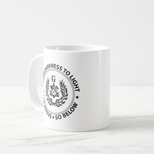 Freimaurereiemblem Kaffeetasse (Vorderseite Links)