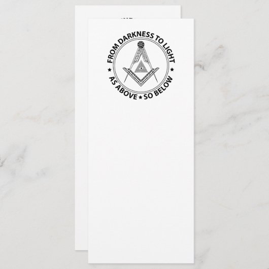 Freimaurereisymbol Einladung (Vorne/Hinten)