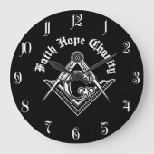 Freimaurereisymbol Große Wanduhr (Vorderseite)