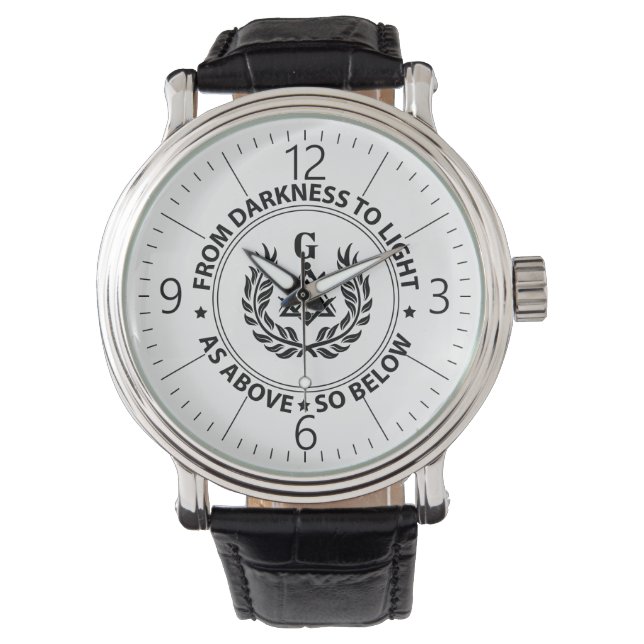 Freimaureremblem Armbanduhr (Vorderseite)