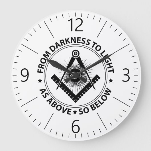 Freimaureremblem Große Wanduhr (Vorderseite)