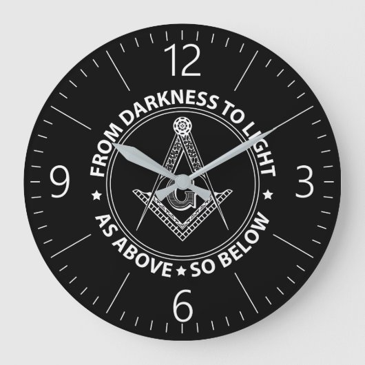 Freimaureremblem Große Wanduhr (Vorderseite)