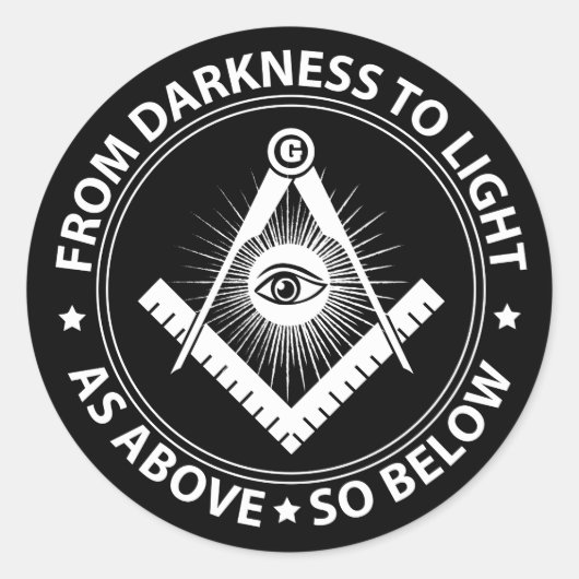 Freimaureremblem Runder Aufkleber (Vorderseite)