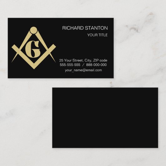 Freimaureremblem Visitenkarte (Vorne/Hinten)