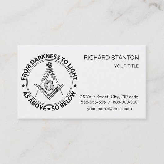 Freimaureremblem Visitenkarte (Vorderseite)