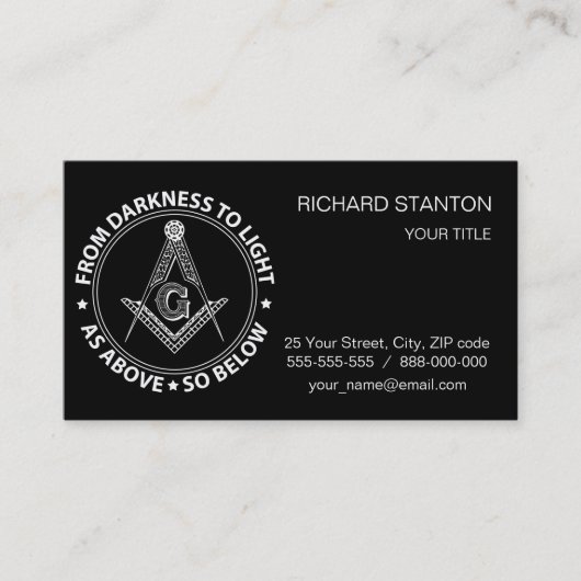 Freimaureremblem Visitenkarte (Vorderseite)