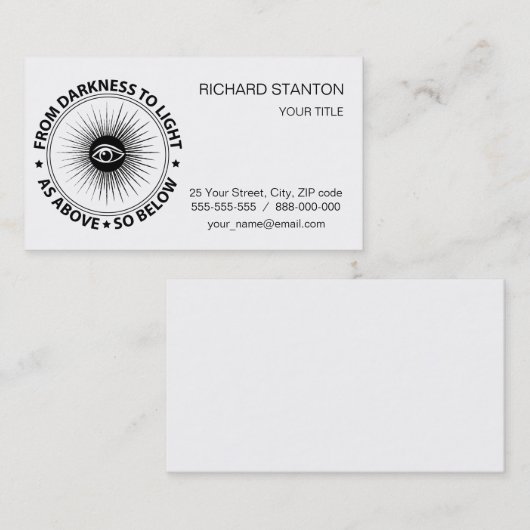 Freimaureremblem Visitenkarte (Vorne/Hinten)