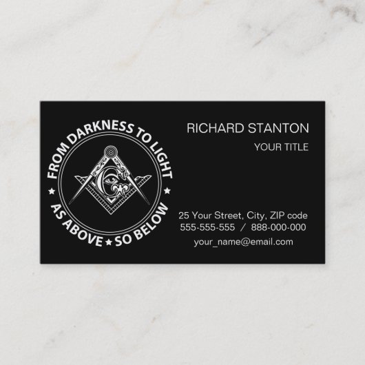 Freimaureremblem Visitenkarte (Vorderseite)