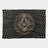 Freimaurerensymbol Platz und Kompasse Geschirrtuch (Horizontal)