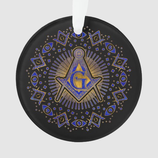 Freimaurerensymbol Platz und Kompasse Ornament (Vorderseite)