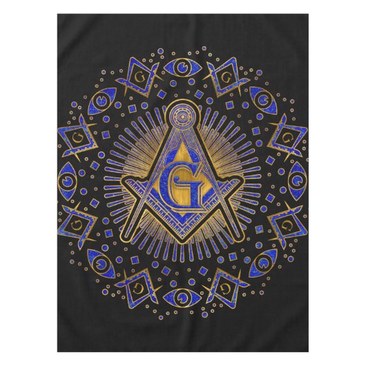 Freimaurerensymbol Platz und Kompasse Tischdecke (Vorderseite)