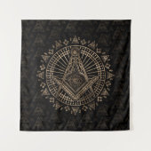 Freimaurerensymbol Platz und Kompasse Wandteppich (Vorderseite)