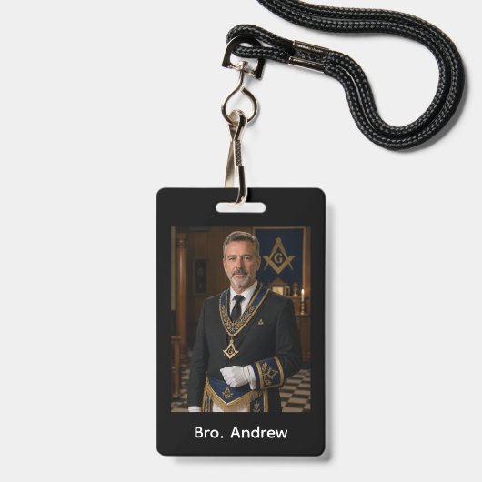 Freimaurerloge  ausweis (Vorderseite mit Lanyard)