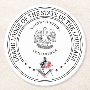 Freimaurerloge des Staat Louisiana Runder Pappuntersetzer