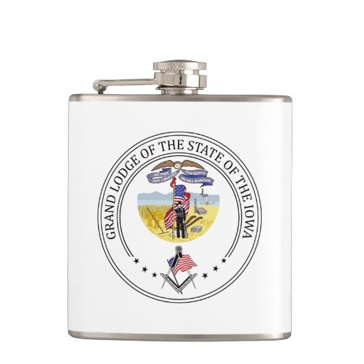 Freimaurerloge des Staat von Iowa Flachmann (Vorderseite)