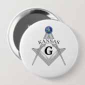 Freimaurerloge des Staat von Kansas Button (Vorne & Hinten)