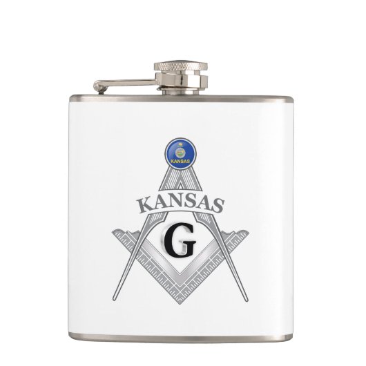 Freimaurerloge des Staat von Kansas Flachmann (Vorderseite)