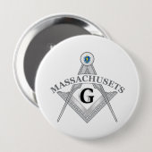 Freimaurerloge des Staat von Massachusets Button (Vorne & Hinten)