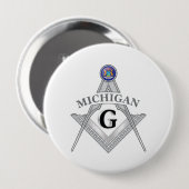 Freimaurerloge des Staat von Michigan Button (Vorne & Hinten)