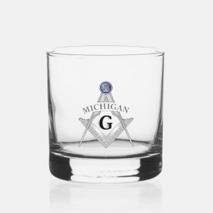 Freimaurerloge des Staat von Michigan Whiskyglas