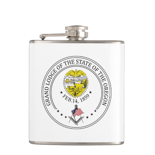 Freimaurerloge des Staat von Oregon Flachmann (Vorderseite)