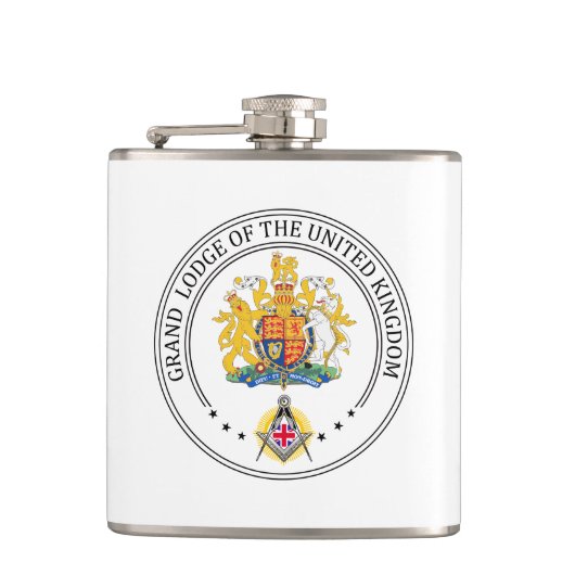 Freimaurerloge Großbritannien Flachmann (Vorderseite)