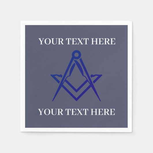 Freimaurerplatz und Compass Blue Serviette (Vorderseite)