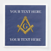 Freimaurerplatz und Compass Blue Serviette (Vorderseite)