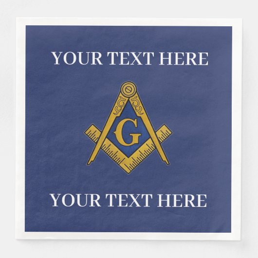 Freimaurerplatz und Compass Blue Serviette (Vorderseite)
