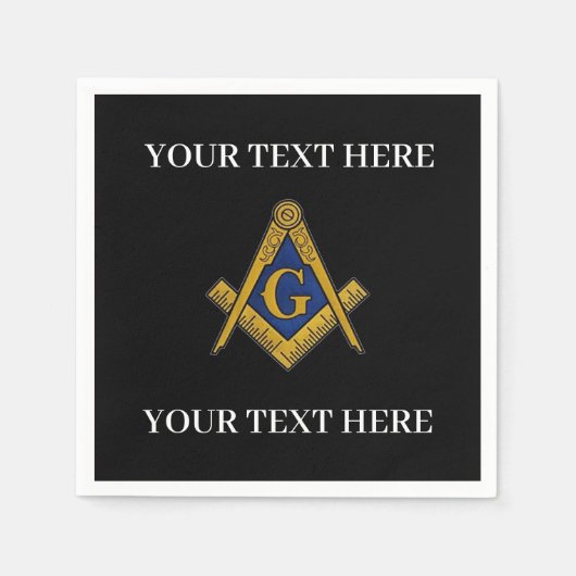 Freimaurerplatz und Compass Blue Serviette (Vorderseite)