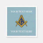 Freimaurerplatz und Compass Blue Serviette (Vorderseite)