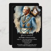 Freimaurerplatz und Compass Masonic Einladung (Vorne/Hinten)