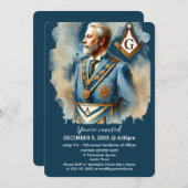 Freimaurerplatz und Compass Masonic Einladung (Vorne/Hinten)