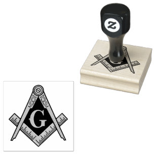 Freimaurerplatz und Compass Masonic Gummistempel
