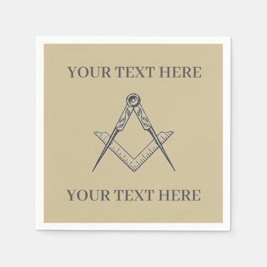 Freimaurerplatz und Kompass Serviette (Vorderseite)