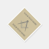 Freimaurerplatz und Kompass Serviette (Ecke)