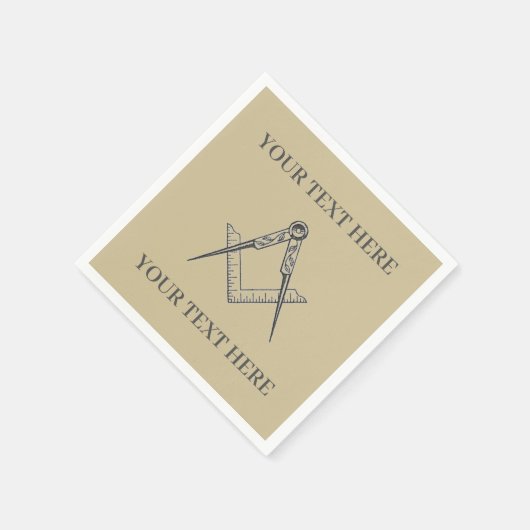 Freimaurerplatz und Kompass Serviette (Ecke)