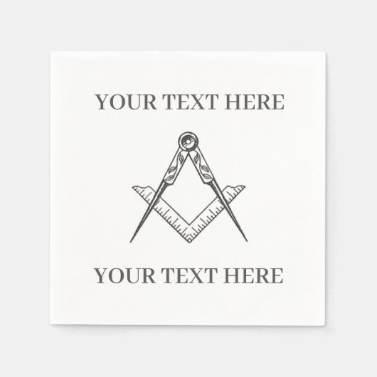 Freimaurerplatz und Kompass Serviette (Vorderseite)