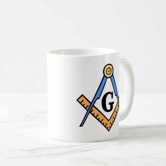 Freimaurerquadrat u. Kompassse Kaffeetasse (VorderseiteRechts)