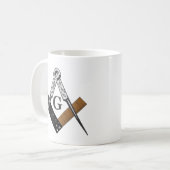 Freimaurerquadrat und Kompass Kaffeetasse (Vorderseite Links)