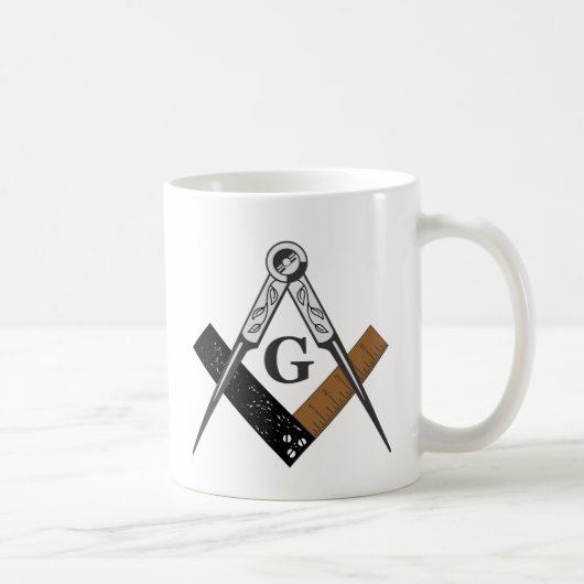 Freimaurerquadrat und Kompass Kaffeetasse (Rechts)