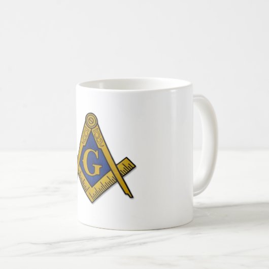 Freimaurerquadrat und Kompass Kaffeetasse (VorderseiteRechts)