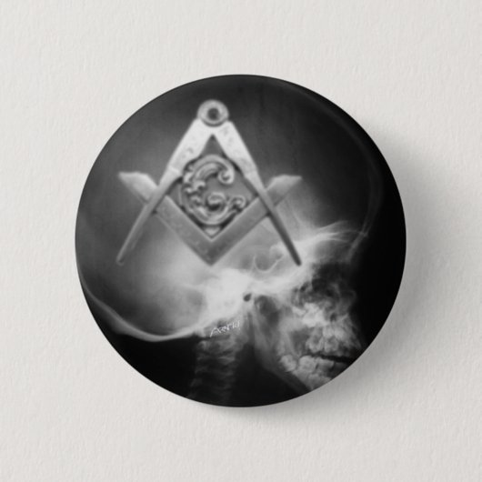 Freimaurerröntgenstrahl-alien-Schädel Button (Vorderseite)