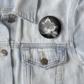 Freimaurerröntgenstrahl-alien-Schädel Button (Beispiel)