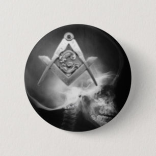 Freimaurerröntgenstrahl-alien-Schädel Button