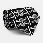 Freimaurerschädel u. Knochen, Quadrat und Kompass, Krawatte (Gerollt)