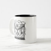 FreimaurerSchürze Zweifarbige Tasse (Vorderseite Links)