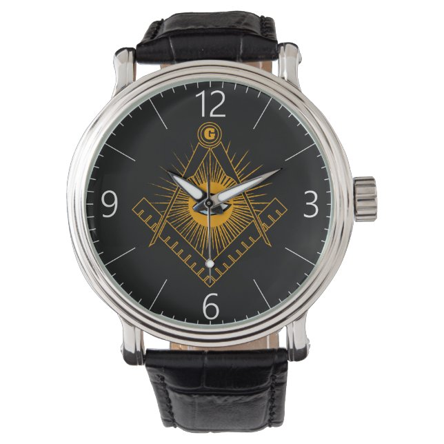 Freimaurersymbol Armbanduhr (Vorderseite)