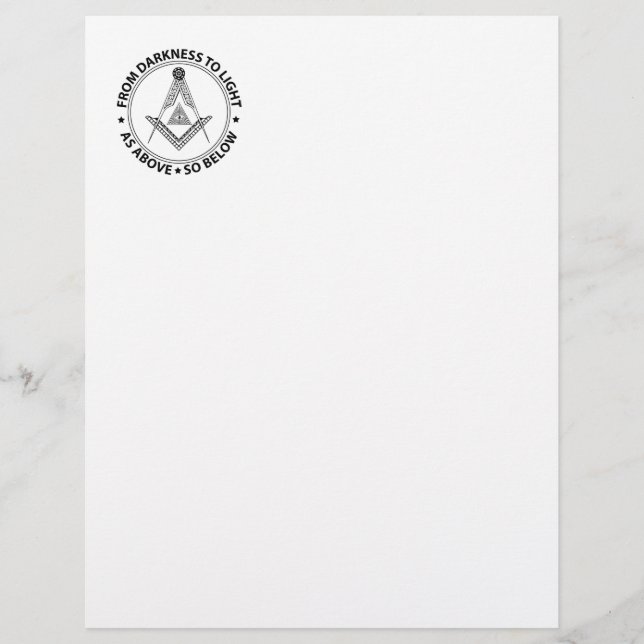 Freimaurersymbol Briefbogen (Vorderseite)